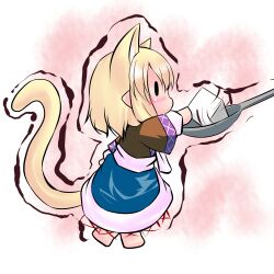  animal_ears blonde_hair blush cat_ears cat_tail chibi commentary_request extra_ears female hoshizuki_(seigetsu) kemonomimi_mode mizuhashi_parsee open_mouth puru-see_(hoshizuki_(seigetsu)) scarf solo spoon sugar_cube tail touhou trembling 