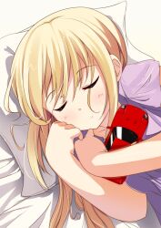  bad_id bad_pixiv_id blonde_hair blush car close-up closed_eyes commentary_request female ferrari ferrari_f40 hino_minato_(spec.c) hugging_object long_hair lying motor_vehicle naca_duct original photoshop_(medium) pillow sleeping solo toy 