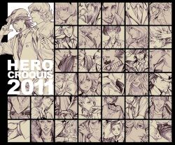  6+boys 6+girls agnes_joubert albert_maverick alexander_lloyds antonio_lopez bad_id bad_pixiv_id barnaby_brooks_jr. ben_jackson blue_rose braid braided_bangs cain_morris dragon_kid edward_keddy everyone fire_emblem_(tiger_&amp;_bunny) huang_baoling ivan_karelin jake_martinez john_(tiger_&amp;_bunny) kaburagi_kaede kaburagi_t._kotetsu karina_lyle keith_goodman kriem lunatic_(tiger_&amp;_bunny) mario_(tiger_&amp;_bunny) mary_rose monochrome multiple_boys multiple_girls nathan_seymour origami_cyclone orlando_cooper rabbit robert_(tiger_&amp;_bunny) rock_bison saitou_(tiger_&amp;_bunny) shirahama_kamome sky_high_(tiger_&amp;_bunny) tiger tiger_&amp;_bunny wild_tiger yuri_petrov 