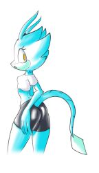  anthro ass boy_shorts clothing fan_character female fours_(artist) gecko green_body hi_res lizard looking_at_viewer loose_shirt orange_eyes reptile scalie sega skintight_clothing skitter_the_gecko solo sonic_the_hedgehog_(series) underwear 