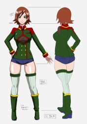  april_fools boots breasts brown_hair butcha-u character_sheet dirty_prison_ship eroquis eroquis! green_eyes injuu_kangoku large_breasts liz_(dirty_prison_ship) liz_glover smile uniform 