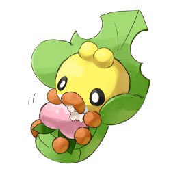  background berry bug eating food fruit good_frog insects leaf lowres nintendo no_humans pecha_berry pokemon sewaddle simple 