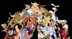  6+boys age_difference amputee bartholomew_kuma baseball_cap bird black_background black_hair blonde_hair blue_hair blue_skin boa_hancock borsalino_(kizaru) buggy_the_clown cigar crossed_arms donquixote_doflamingo dracule_mihawk earrings edward_newgate emporio_ivankov facial_hair female female fight fighting fighting_stance glasses grandfather hat hat_removed headwear_removed hook_hand jewelry jimbei kuzan_(aokiji) male marco marine marineford marshall_d_teach military military_uniform monkey_d_garp monkey_d_luffy monster_boy moustache multiple_boys necklace necktie one_piece open_clothes open_shirt pirate portgas_d_ace sakazuki_(akainu) scar seagull sengoku_(one_piece) shanks shichibukai shirt siblings silvers_rayleigh simple_background sir_crocodile sleep_mask smoke smoking sunglasses tongue trafalgar_law uniform white_hair 