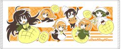  1boy 5girls :d bread chiara_toscana chibi commentary_request food hecate_(shakugan_no_shana) khamsin_nbh&#039;w long_hair maid melon_bread multiple_girls open_mouth photoshop_(medium) school_uniform serafuku shakugan_no_shana shana smile tachitsu_teto wilhelmina_carmel yoshida_kazumi 