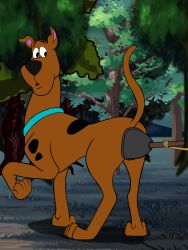  3:4 absurd_res ass brown_body brown_fur canid canine canis digital_media_(artwork) domestic_dog feral fur great_dane hanna-barbera hi_res ledorean looking_back male mammal markings mastiff molosser plunger plunger_butt_grab raised_tail rear_view scooby-doo scooby-doo_(series) solo spots spotted_markings tail warner_brothers 