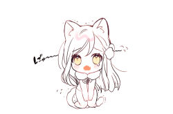  animal_ear_fluff animal_ears blush_stickers cat_ears cat_girl cat_tail chibi female full_body honzuki_no_gekokujou kemonomimi_mode long_hair looking_at_viewer myne_(honzuki_no_gekokujou) oerba_yun_fang open_mouth rinndouk simple_background solo tail teardrop translation_request trembling very_long_hair white_background yellow_eyes 