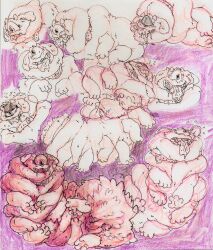  2n2n alien ambiguous_gender colored_pencil_(artwork) cyclops feral monster sketch_page smile solo tongue tongue_out traditional_media_(artwork) 