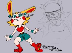  animatronic anthro big_ears blush bottomwear bracelet button_nose chest_fur classica_p clothing cutoffs denim denim_bottomwear denim_clothing ear_piercing ear_ring eyeliner female five_nights_at_freddy&#039;s five_nights_at_freddy&#039;s_3 fur_clothing jewelry lagomorph machine makeup mammal pawpads piercing ring_piercing robot rotting scottgames shorts solo springtrap_(fnaf) waist_belt 