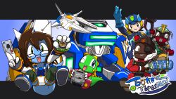  16:9 absurd_res action_pose ambiguous_gender anthro armor armwear beyblade big_tail biped black_border bloodhound_(apex_legends) blue_body bodysuit border brown_body brown_hair brown_skin bub_(bubble_bobble) bubble_bobble bubble_dragon c.f._megaman_(axess) capcom clothing demoman_(team_fortress_2) dragon eye_patch eyewear facial_markings fanged_dragon fin garyu_(species) glasses gloves gradient_background group gunma747j gunma_(gunma747j) hail-fanged_dragon hair handwear head_fin head_horn head_markings headgear helmet hi_res holding_card holding_object holding_weapon horn human hyogaryu legwear logo looking_at_viewer machine male mammal markings mecha mega_man_(series) mushiking mythological_creature mythological_scalie mythology net_navi nonbinary_(lore) one-piece_swimsuit one_eye_closed open_mouth open_smile pose scalie sega sega_saturn simple_background skinsuit smile smiling_at_viewer spacecraft spread_legs spreading square_enix starfighter swimwear tail taito team_fortress_2 temjin_(virtual_on) tight_clothing valve vehicle vic_viper wallpaper weapon widescreen wink winking_at_viewer yellow_body yellow_skin 