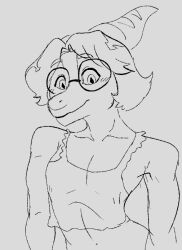  anthro benjamin_mcknight blush bust_portrait cavemanon_studios clothed clothing coolbug dinosaur eyewear glasses hadrosaurid hair i_wani_hug_that_gator male monochrome navel ornithischian ornithopod parasaurolophus portrait prehistoric_species reptile round_glasses scalie skimpy solo 