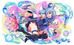  :d anime_coloring aqua_(konosuba) aqua_eyes aqua_hair armpit_crease artist_request ass bare_shoulders big_hair blue_footwear blue_outline blue_shirt blue_skirt blue_trim boots bow breasts bright_pupils crash_fever cube detached_sleeves dutch_angle eyelashes female floating_hair flower frilled_skirt frills full_body game_cg green_bow hair_bobbles hair_ornament half_updo happy high_heel_boots high_heels high_ponytail impossible_clothes kono_subarashii_sekai_ni_shukufuku_wo! large_breasts layered_skirt light_particles long_hair long_sleeves looking_ahead microskirt no_panties number_print numbered official_art official_style open_mouth outline outstretched_arm outstretched_hand pink_flower pleated_skirt print_footwear red_outline see-through_skirt_layer shirt shirt_bow short_ponytail sidelocks simple_background skirt sleeveless sleeveless_shirt smile solo square square_print staff straight_hair tachi-e thighhighs third-party_source transparent_background twisted_torso very_long_hair water_drop white_thighhighs white_trim yellow_trim 