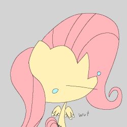  babiduh blank_expression blank_stare blue_eyes cutie_mark female fluttershy_(mlp) friendship_is_magic hair hasbro my_little_pony pink_hair solo wings yellow_body 