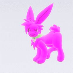  2024 3d_(artwork) ambiguous_gender animated collar collar_only corey_(jackrabbit) digital_media_(artwork) feral glistening glistening_eyes head_tuft heart_symbol jackrabbit_(artist) lagomorph leporid letter low_res mammal nude paint_3d_(artwork) paws rabbit raised_leg scut_tail short_tail smile solo standing tail tail_tuft tuft turntable_(animation) 