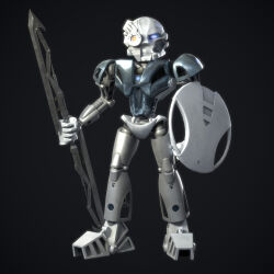  3d_(artwork) ambiguous_gender armor better_version_at_paywall biomechanical bionicle blender_(artwork) blue_eyes digital_media_(artwork) gabby94 glowing glowing_eyes gradient_background hi_res humanoid kopaka lego looking_at_viewer machine mask melee_weapon not_furry red_eyes robot robot_humanoid shield silver_body simple_background solo sword toa weapon white_body 