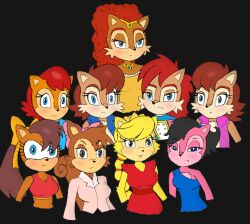  &quot;anti_sally&quot;_alicia_acorn anthro archie_comics blue_eyes blush brown_body brown_fur brown_hair chipmunk clothed clothing don&#039;tcare4u female fleetway_comics fur ground_squirrel group hair looking_at_viewer mammal princess_sally_acorn queen_alicia_acorn rodent sal-ugh sally_acorn sally_acorn_(concept) sally_acorn_(fleetway) sciurid sega smile sonic_the_comic sonic_the_hedgehog_(archie) sonic_the_hedgehog_(comics) sonic_the_hedgehog_(series) sonic_x-treme tiara_boobowski topwear tree_squirrel vest 