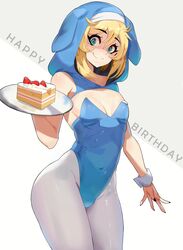  1boy 2020s 2022 20s arc_system_works bare_shoulders blonde_hair blue_eyes blue_leotard breasts bridget bridget_(guilty_gear) bulge bunny_boy bunnysuit bunnysuit_bulge cake clothed clothing covered_navel curvy cute cute_male digital_drawing_(artwork) digital_media_(artwork) eyebrows eyelashes femboy feminine feminine_male food girly green_eyes guilty_gear guilty_gear_strive happy_birthday hi_res hips holding_plate hood hood_up human human_focus human_only izumi_is_blah leotard looking_at_viewer male male_focus male_nun male_only nun&#039;s_habit otoko_no_ko otokonoko pantyhose plate platter raised_eyebrows sissy smile solo solo_focus solo_male standing strapless strapless_leotard tagme thick_thighs trap twitter video_games waiter waiter_tray white_legwear wide_hips wrist_cuffs 