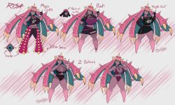  2023 5_fingers alternative_fashion anthro big_breasts bikini breasts clothed clothing digital_media_(artwork) english_text featureless_feet feet female fingers galarian_corsola galarian_form generation_7_pokemon generation_8_pokemon hi_res jacket killer_jeans latiar lips nintendo number open_mouth open_smile pokemon pokemon_(species) pokemorph punk regional_form_(pokemon) risa_(latiar) sharp_teeth simple_background smile solo spikes spikes_(anatomy) standing swimwear teeth text topwear toxapex two-piece_swimsuit 