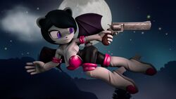  16:9 3d_(artwork) 4k absurd_res anthro bear big_eyes big_head black_hair black_nose breasts chek clothed clothing cosplay crossover crossover_cosplay digital_media_(artwork) female flying footwear freedom_planet full_moon fur galaxytrail giant_panda gloves glowing glowing_eyes gun hair handgun handwear hi_res high_heels holding_object holding_weapon mammal membrane_(anatomy) membranous_wings moon neera_li night outside patagium purple_eyes ranged_weapon revolver rouge_the_bat sega shoes sky smile solo sonic_the_hedgehog_(series) source_filmmaker_(artwork) star team_fortress_2 valve weapon white_body white_fur widescreen wings 