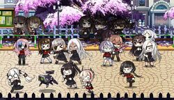  &gt;_&lt; 6+girls alchemist_(girls&#039;_frontline) anti-rain_(girls&#039;_frontline) architect_(girls&#039;_frontline) baseball_bat black_serafuku black_skirt cattle_prod character_request chasing cherry_blossoms crying crying_with_eyes_open destroyer_(girls&#039;_frontline) dinergate_(girls&#039;_frontline) elisa_(girls&#039;_frontline) executioner_(girls&#039;_frontline) eyepatch facepalm girls&#039;_frontline highres hunter_(girls&#039;_frontline) intruder_(girls&#039;_frontline) jacket korean_commentary m16a1_(boss)_(girls&#039;_frontline) m16a1_(girls&#039;_frontline) m4_sopmod_ii_(girls&#039;_frontline) m4a1_(girls&#039;_frontline) mac-10_(girls&#039;_frontline) mask mouth_mask multiple_girls non-humanoid_robot ouroboros_(girls&#039;_frontline) pleated_skirt red_jacket ro635_(girls&#039;_frontline) road robot sangvis_ferri saru_(style) scarecrow_(girls&#039;_frontline) school school_uniform serafuku shinai skirt springfield_(girls&#039;_frontline) st_ar-15_(girls&#039;_frontline) sword tears the_mad_mimic thompson_(girls&#039;_frontline) tug_of_war ump45_(girls&#039;_frontline) ump9_(girls&#039;_frontline) weapon 