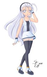  bell bleedman fusionfall long_hair oppai seiryuga skirt stocking white_eyes white_hair 