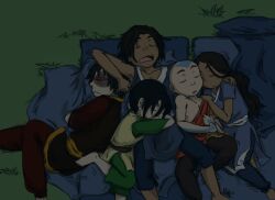  aang avatar katara sleeping sokka toph_bei_fong zuko 