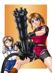  claire_redfield gun resident_evil sherry_birkin tagme 