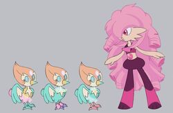  2019 alternate_species avian beak bird cartoon_network crossover diamond_(gem_species) digital_media_(artwork) gallade gem_(species) generation_4_pokemon generation_7_pokemon humanoid itoruna meme nintendo pearl_(gem_species) pearl_(steven_universe) pikipek pokemon pokemon_(species) rose_quartz_universe steven_universe 