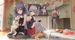  aliasing breasts bronya_zaychik cleavage fu_hua haneru honkai_impact kiana_kaslana long_hair pantyhose raiden_mei twintails 