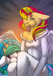  alicorn anthro breasts clothing cosplay costume disembodied_head equestria_girls equid equine female friendship_is_magic fursuit hasbro horn mammal my_little_pony mythological_creature mythological_equine mythology pose slim_anthro slim_female small_breasts solo stirren sunset_shimmer_(eg) unicorn wings 