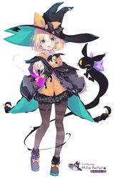  :o bell belt black_belt black_bow black_cat black_hat black_jacket black_pantyhose black_skirt bow character_name collared_shirt feline female flat_chest green_eyes hat head_tilt highres jacket leg_belt looking_at_viewer lucie_(millie_parfait) millie_parfait millie_parfait_(1st_costume) nijisanji nijisanji_en off_shoulder ohara_tometa open_mouth orange_bow orange_sweater pantyhose shirt skirt solo sweater thigh_strap twitter_username virtual_youtuber white_background white_shirt witch_hat 