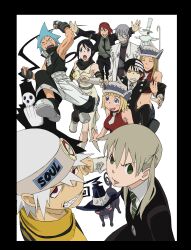  black_star blair death_scythe_(spirit) death_the_kid dr_franken_stein elizabeth_thompson excalibur maka_albarn nakatsukasa_tsubaki patricia_thompson shinigami-sama soul_eater soul_eater_(character) 