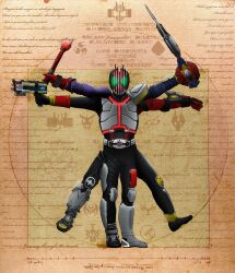  chains commentary_request fine_art_parody gun highres kamen_rider kamen_rider_555 kamen_rider_agito kamen_rider_agito_(series) kamen_rider_blade kamen_rider_blade_(series) kamen_rider_dcd kamen_rider_decade kamen_rider_den-o kamen_rider_den-o_(series) kamen_rider_diend kamen_rider_faiz kamen_rider_hibiki kamen_rider_hibiki_(series) kamen_rider_kabuto kamen_rider_kabuto_(series) kamen_rider_kiva kamen_rider_kiva_(series) kamen_rider_kuuga kamen_rider_kuuga_(series) kamen_rider_ryuki kamen_rider_ryuki_(series) md5_mismatch parody spread_eagle_position sword tiago_fernandes vitruvian_man weapon 