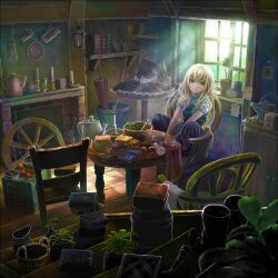  bad_id bad_pixiv_id basket blonde_hair book book_stack boots box braid buttons candle chair cup cupboard dress female fireplace hair_brush hair_ribbon hat hat_ribbon herb_bundle indoors kettle kirisame_marisa long_hair paper plant plate potted_plant ribbon room side_braid single_braid sitting smile solo sunlight table teacup touhou umbrella unworn_hat unworn_headwear wheel window witch_hat yellow_eyes yoshitake 