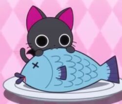  eating fangs feline fish nyanpire nyanpire_the_animation plate screen_capture vampire 