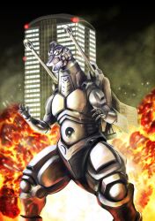  cannon epic fire garuda_(godzilla) giant_monster giant_robot godzilla godzilla_(series) kaijuu mech mecha mechagodzilla monster super-mechagodzilla toho toho_(film_company) touhou 