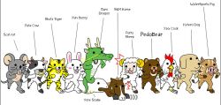  4chan animal bear bird bovine canine chicken chinese_zodiac dragon eastern_dragon english_text everyone lineup mouse_(animal) no_humans pedobear rabbit sheep simple_background snake tiger white_background 