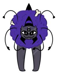  3_eyes 6_arms anthro arachnid arthropod biped bone cult_of_the_lamb fur helob_(cult_of_the_lamb) hi_res horn hunched_over madam_monarch male mandibles massive_monster_(studio) multi_arm multi_eye multi_limb purple_body purple_fur solo spider spiked_back uwu 