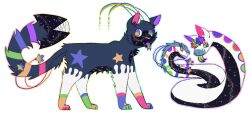  ambiguous_gender blep blue_hair caloxya cat_snake cosmic_fur domestic_cat duo felid feline felis feral fur gem_eyes hair hi_res horn hybrid mammal markings multicolored_body multicolored_eyes multicolored_fur multicolored_markings rainbow_body rainbow_eyes rainbow_fur rainbow_markings reptile scalie sharp_teeth snake star_(marking) tail tail_mouth teeth tongue tongue_out unusual_anatomy unusual_tail 