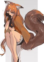  animal_ear_fluff animal_ears arknights bare_legs black_dress black_footwear black_gloves blunt_bangs blush brown_eyes brown_hair brown_tail buntatta capelet dress ears_down female full_body fur-trimmed_dress fur_trim gloves hair_between_eyes high_heels highres long_hair orange_capelet sciurus_browntail_(arknights) simple_background solo squirrel_ears squirrel_girl squirrel_tail sweatdrop tail 