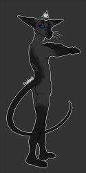  0ct0m0n0 1:2 2016 alpha_channel anthro black_body black_fur black_inner_ear black_tail blue_eyes dated felid fur glistening glistening_eyes gloves_(marking) grey_body grey_fur leg_markings looking_at_viewer male mammal markings mouth_closed signature simple_background socks_(marking) solo standing tail transparent_background whiskers 