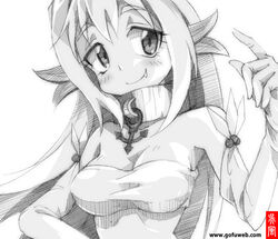  anchor bandeau blush collar commentary_request detached_sleeves female fins gloves gofu greyscale head_fins levia-san monochrome namiuchigiwa_no_muromi-san oerba_yun_fang solo spot_color traditional_media watermark 