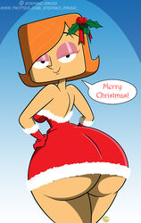  1girls ass back_view bedroom_eyes big_ass big_butt bubble_ass bubble_butt debbie_turnbull debs_turnbull dress fat_ass fat_butt female female_only huge_ass huge_butt ilpanza large_butt looking_back milf orange_hair red_hair robotboy santa_costume seductive seductive_eyes seductive_female seductive_look seductive_pose seductive_smile smile thick_ass thick_thighs 