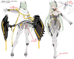  afukuro ahoge aqua_hair arrow_(symbol) ass bare_shoulders breasts character_name cleavage_cutout clothing_cutout commentary_request earrings elbow_gloves female full_body girls&#039;_frontline glass_footwear gloves grey_pantyhose hair_between_eyes hair_ribbon headgear high_heels highres holster jacket jewelry knife_sheath large_breasts long_hair looking_at_viewer ltlx_7000_(girls&#039;_frontline) mole mole_on_breast mole_on_neck multiple_views outstretched_arm pantyhose red_eyes ribbon see-through see-through_sleeves sheath shield_module sideboob simple_background standing strap thigh_gap thigh_holster thighhighs thighhighs_over_pantyhose translation_request very_long_hair white_background white_jacket white_thighhighs 