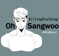  1boy bags_under_eyes black_hair killing_stalking kuroganeya_tetumaru light_smile looking_at_viewer male_focus oh_sangwoo short_hair straight-on twitter_username undercut upper_body 