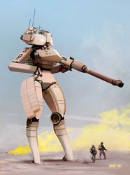  abrams_(tank) background barrel breast cannon curvy_female curvy_figure eyes female glowing_eyes living_machine living_tank m1a1 m1a1_abrams metal_body psyk323 tagme tank thick_thighs 