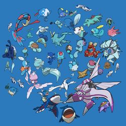  antennae azumarill black_sclera blue_background chewtle chinchou closed_eyes colored_sclera corsola crawdaunt cross-shaped_pupils dewpider finneon fish frillish frillish_(female) frillish_(male) froakie golisopod gyarados highres horsea kabuto_(pokemon) kochi8i kyogre lugia mantine mega_pokemon mega_slowbro milotic mudkip no_humans open_mouth oshawott palkia phione piplup pokemon pokemon_(creature) poliwag popplio qwilfish remoraid seel shellder simple_background slowbro sobble spheal squirtle starmie staryu symbol-shaped_pupils teeth tentacool toes tongue totodile tympole upper_teeth_only vaporeon wailord wishiwashi wishiwashi_(solo) wooper yellow_eyes yellow_sclera 