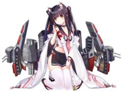  allenes animal_ear_fluff animal_ears azur_lane bare_shoulders black_hair black_sailor_collar black_skirt breasts cat_ears cleavage collar crop_top crop_top_overhang detached_sleeves extra_ears female holding holding_sword holding_weapon katana kneeling long_hair looking_at_viewer machinery midriff miniskirt neckerchief official_art pleated_skirt sailor_collar school_uniform serafuku sheath sheathed shirt side_slit sidelocks skirt slippers smokestack solo sword tachi-e thighhighs torpedo_tubes transparent_background two_side_up weapon white_shirt white_thighhighs wide_sleeves yellow_eyes yuugure_(azur_lane) yuugure_(retrofit)_(azur_lane) zettai_ryouiki 