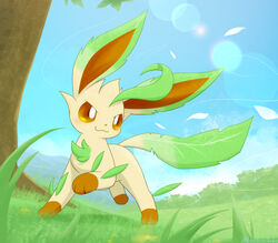  &gt;:3 3_toes :3 ambiguous_gender brown_body brown_fur brown_inner_ear canid cloud colored day detailed_background digital_media_(artwork) dipstick_ears dipstick_tail ear_markings eeveelution feet feral front_view full-length_portrait fur generation_4_pokemon grass green_body green_ears green_fur green_tail head_tuft hi_res kemono kenikenikeke landscape leaf leaf_tail leafeon leg_markings mammal markings multicolored_body multicolored_ears multicolored_fur multicolored_tail nature nintendo no_sclera outside paws plant pokemon pokemon_(species) portrait pose pupils quadruped shaded sky socks_(marking) solo standing sun tail tail_markings three-quarter_view toes tree tuft two_tone_ears two_tone_tail white_pupils yellow_body yellow_ears yellow_eyes yellow_fur yellow_tail 