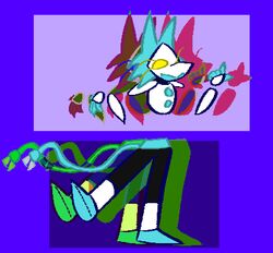  aliasing anthro blue_hair clothed clothing darkner deltarune digital_media_(artwork) felid feline female fingers firefa floating_arms floating_hands fur hair looking_at_viewer machine mammal no_pupils open_mouth robot smile solo tasque_manager undertale_(series) yellow_eyes 