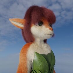  3d_(artwork) activision anthro blender_(artwork) brown_body brown_fur brown_hair clothing digital_media_(artwork) doublestuffed elora faun_(spyro) female fur hair hi_res leaf leaf_clothing solo spyro_the_dragon strapless_clothing 